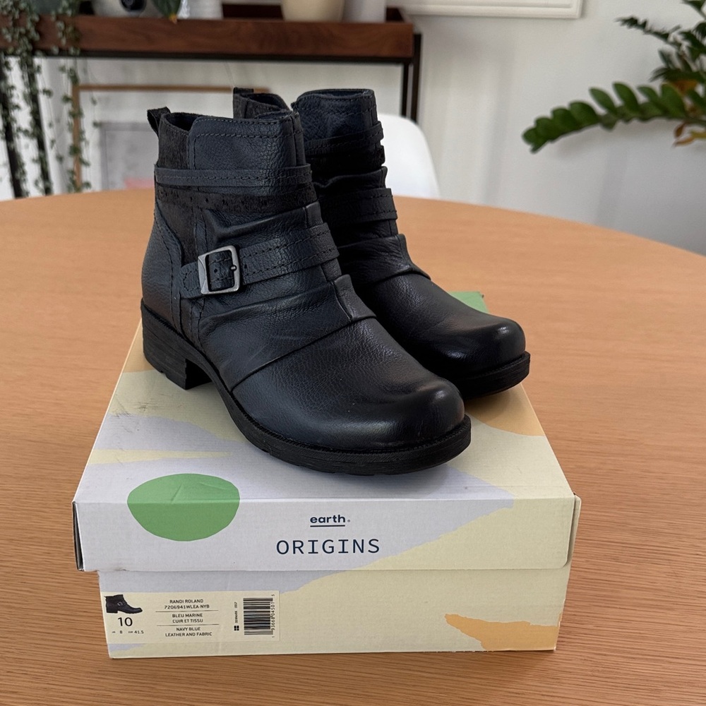 Earth Origins Women's Navy Blue Ankle Boots - Size 10